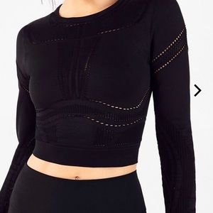 NWT Fabletics Black Crop Top